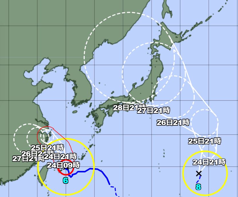 台風8号（ニパルタック）発生、今後の予想進路は　日本への接近いつ、天気荒れる恐れも