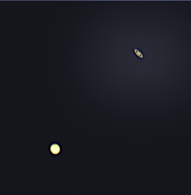 木星と土星大接近、写真に収めた
