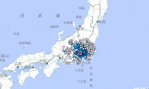 山梨県東部・富士五湖を震源に発生した地震（気象庁ＨＰ引用）
