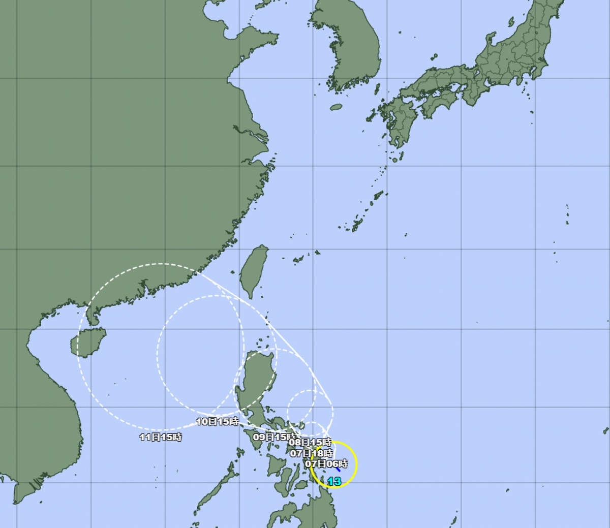 台風13号発生　気象庁の予想進路、日本への影響は