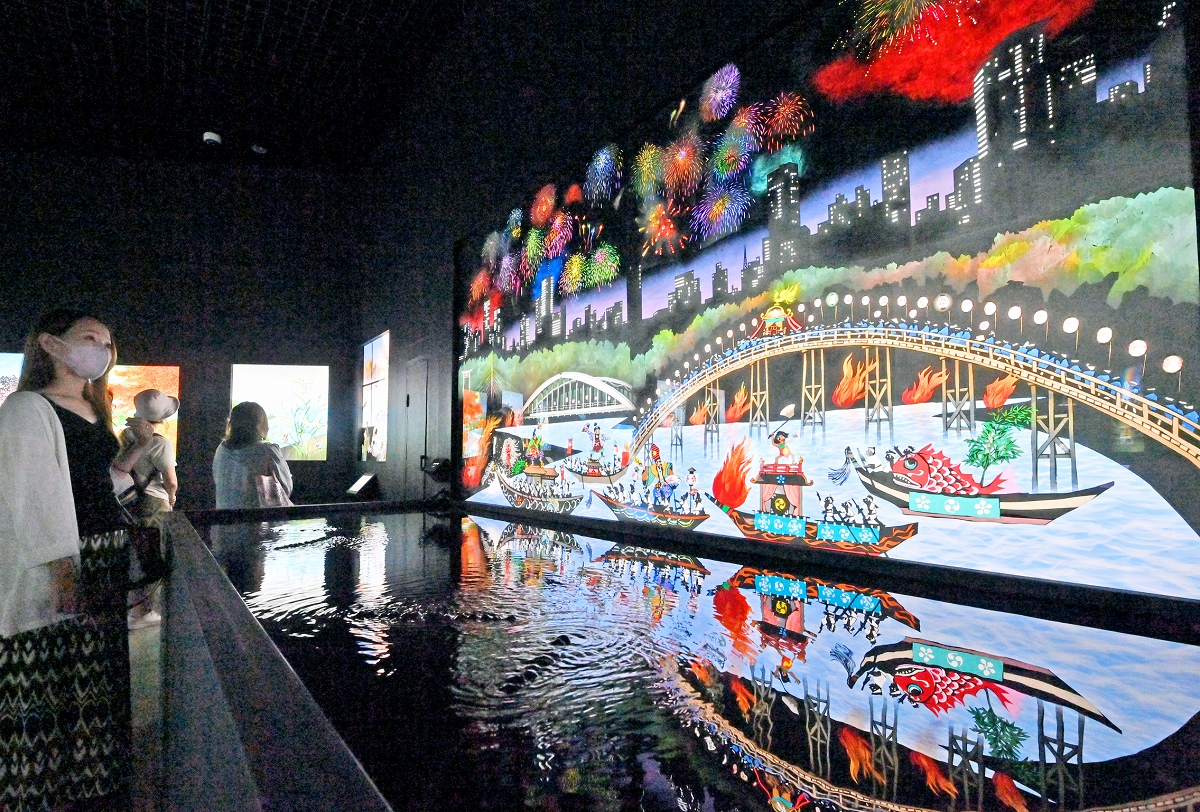 藤城清治さん「光の世界メルヘン展」が開幕　幻想的な影絵、福井市美術館で9月12日まで