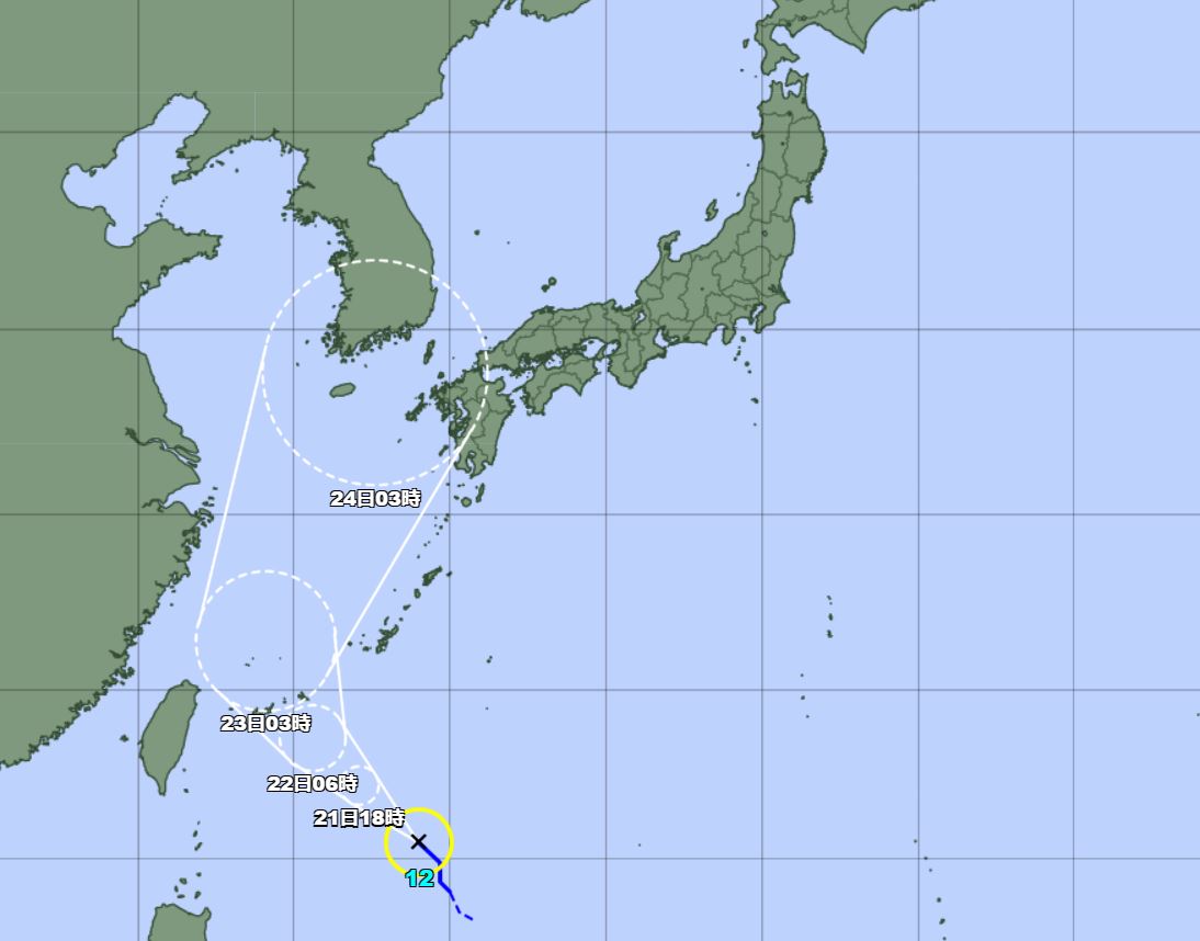 台風12号、気象庁の予想進路や日本への接近時期、大雨恐れは　米軍の見方も