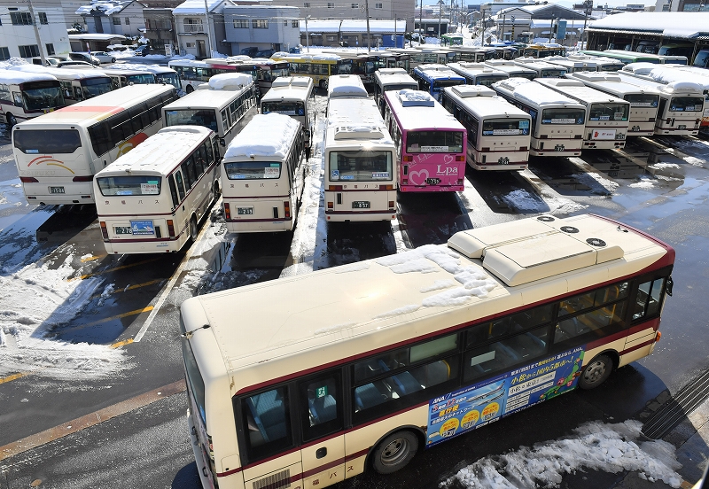 京福バス一般路線１８日は全線運行