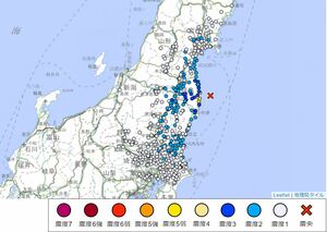 福島県で震度5弱の地震、東京都や千葉県でも揺れ観測 各地の震度一覧、2022年10月21日15時19分発生 - 福井新聞