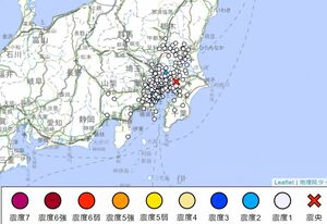６月１６日午後９時１４分ごろ発生した地震で揺れを観測した地域（気象庁HP引用）