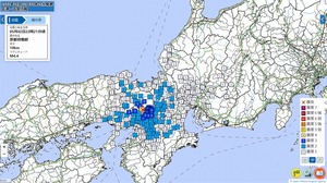 5月2日22時21分ころ発生した地震の各地の震度（気象庁ホームページ引用）