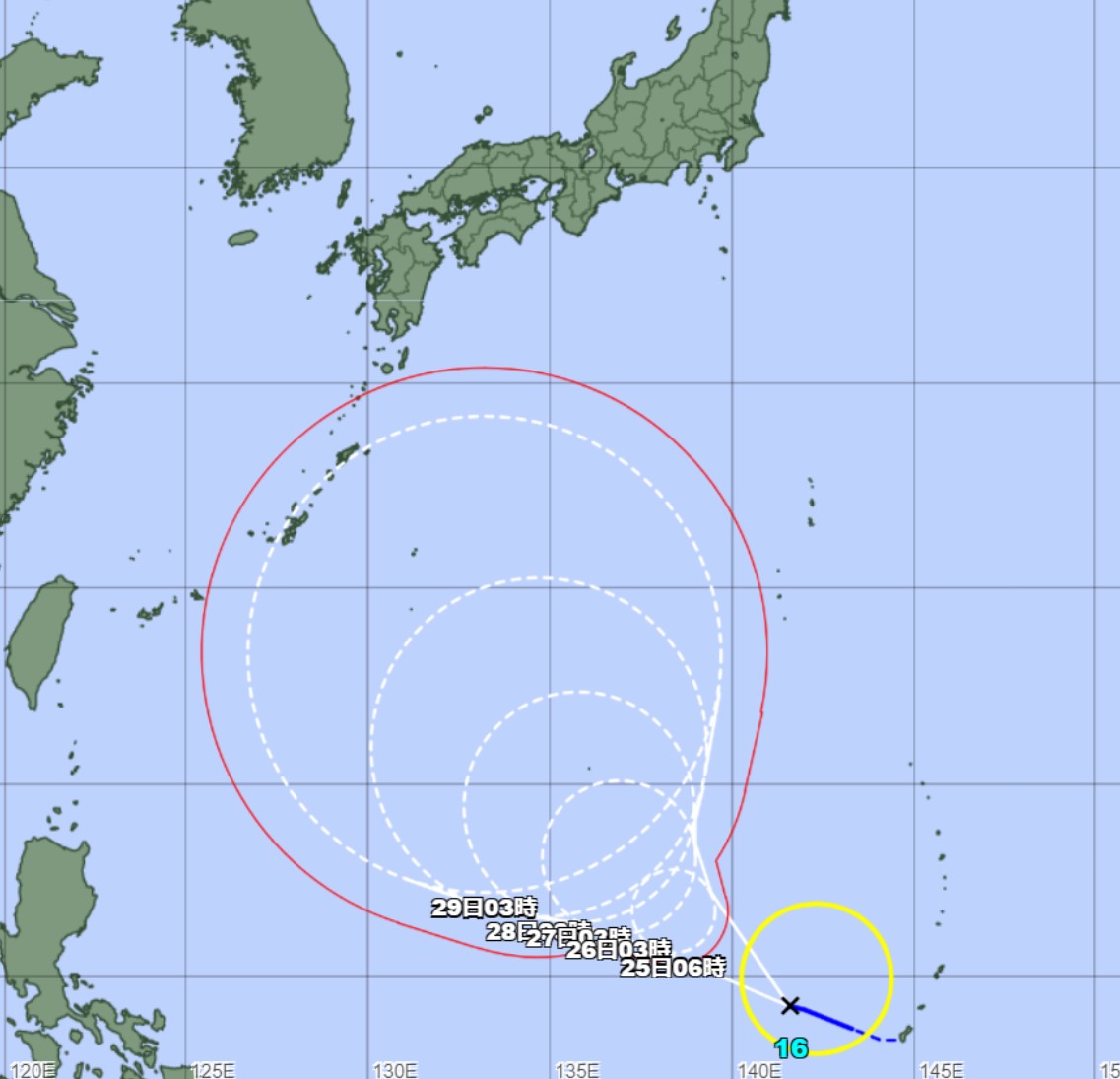 台風16号発生、気象庁の予想進路は　非常に強い勢力で日本に接近恐れ 2021年