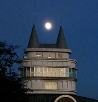 まるで童話の世界…“猫耳”と月が競演　「日本百名月」に福井県総合グリーンセンターのランドマーク